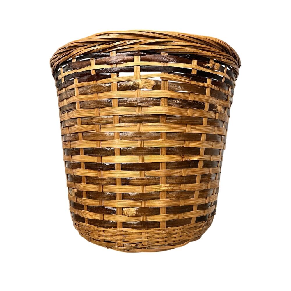 Vintage Handwoven Bamboo Rattan Basket